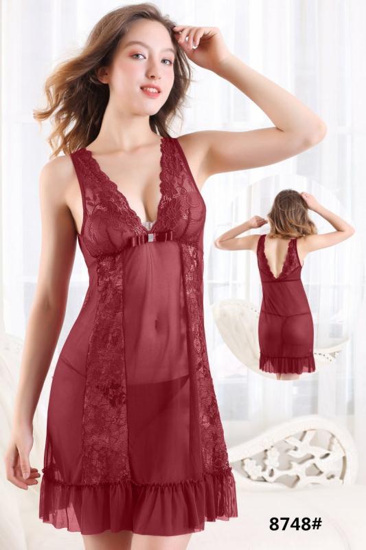 Bombshell Short Romantic Nighty For Women - 8748